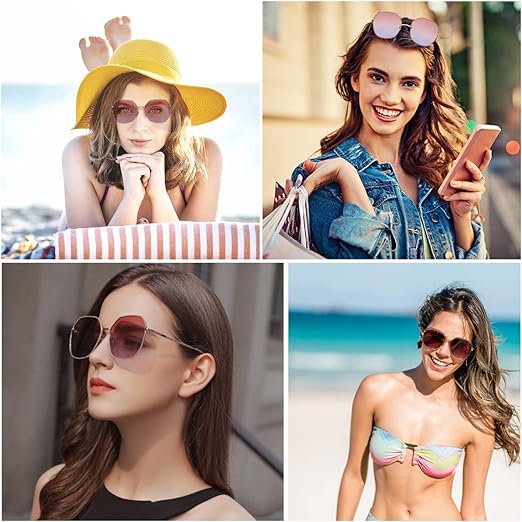 Lentes de sol mujer, Sebami Gafas De Sol de Moda de Metal anteojos de sol Gafas de protección UV Gafas de sol polarizadas perfecta para Conducción y Viajes.