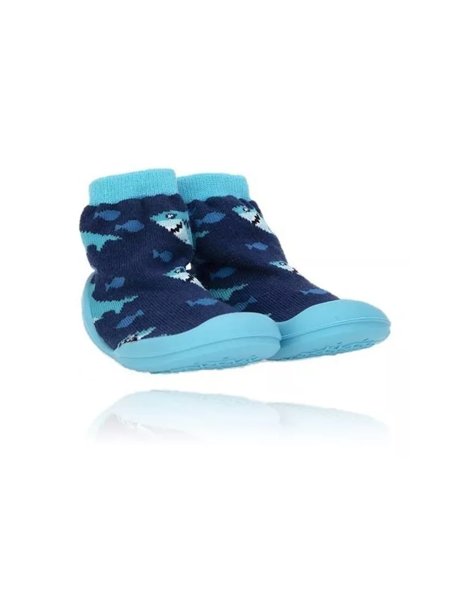 Calcetines Con Suela De Goma Nuby Snekz Tiburón L.