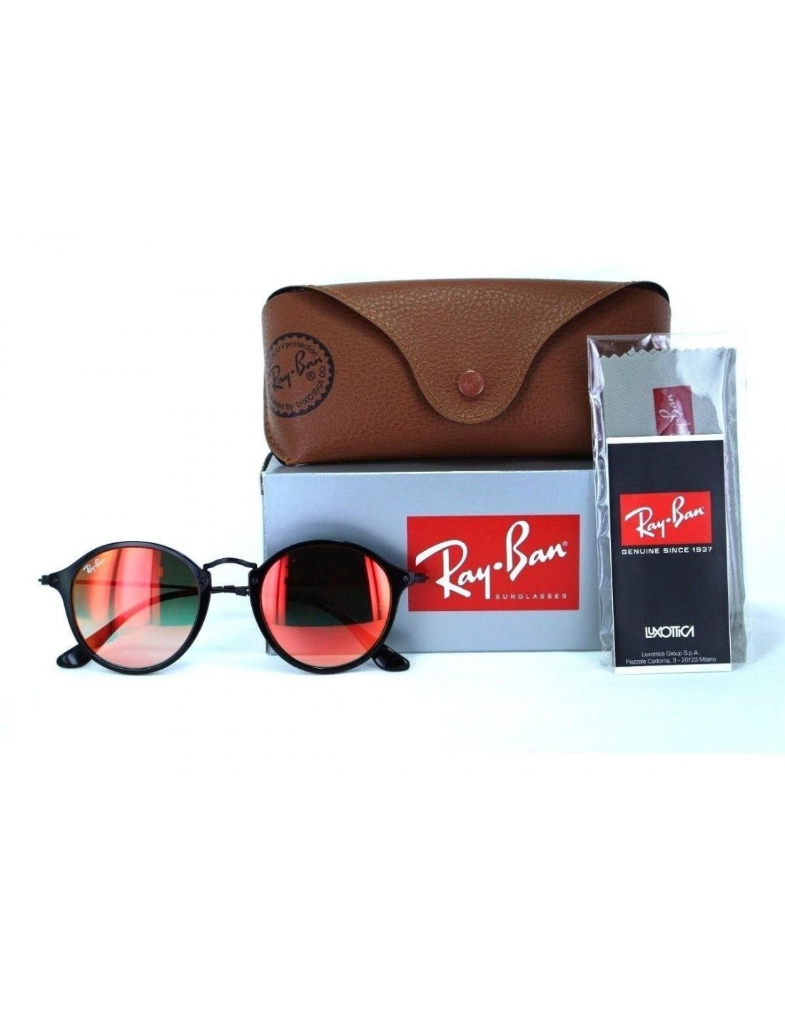 Lentes de sol Ray Ban Rb2447 901/4w Round Fleck Rojo Degradado Negro