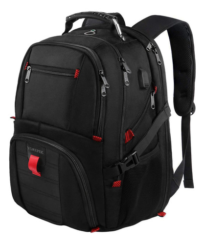 Mochila De Viaje Yorepek Rs-a1 Para Laptop 17'' Escolar Antirrobo Impermeable 50L Negra