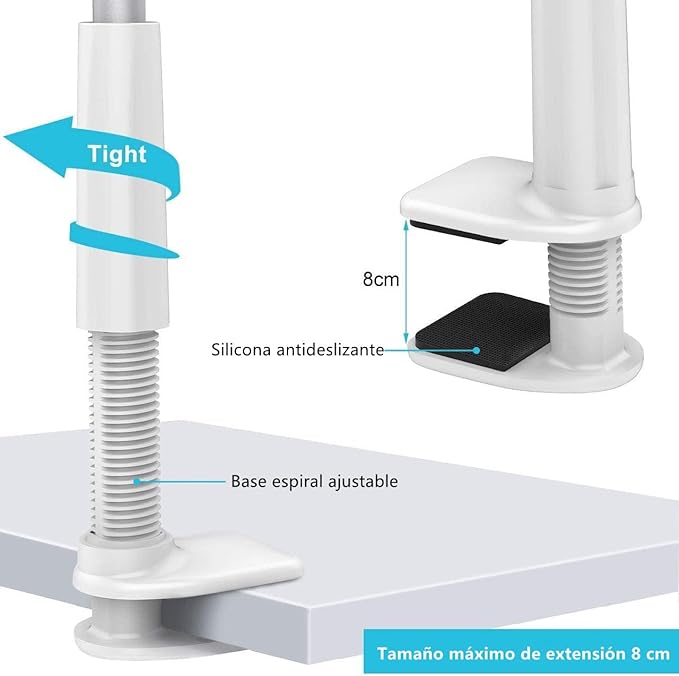 A Yostyle Soporte para Celular de Brazo Flexible, Soporte para Teléfono Móvil Cuello de Cisne para Cama Escritorio o Mesa Brazos Largos de 110 cm Soporte para 3.7-7.7" Smartphones Tablet.