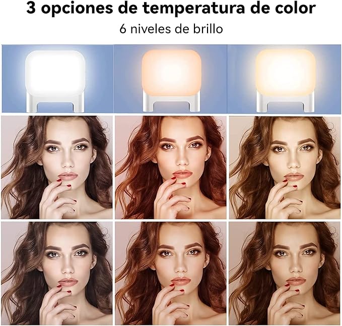 A Jesir Trípode Bluetooth Selfie Stick con Luz De Relleno, Soporte De Trípode Ligero De Viaje Extensible para Selfie, Transmisión En Vivo, Videoconferencia, Compatible con Todos Los Teléfonos (Blanco).