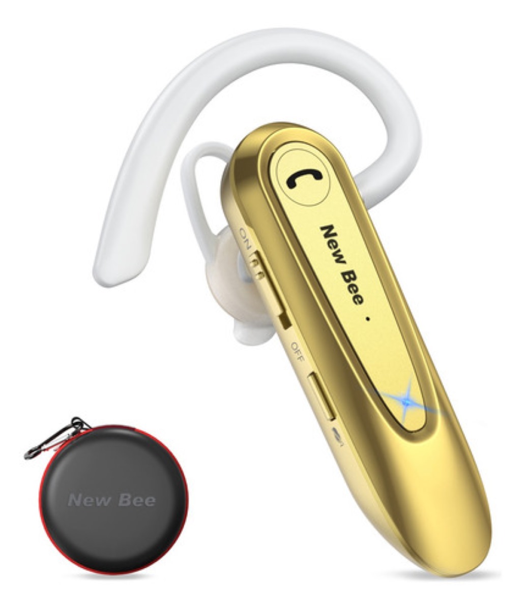 "Auriculares Monoaurales In-ear New Bee Auricular Inalámbrico Dorado "