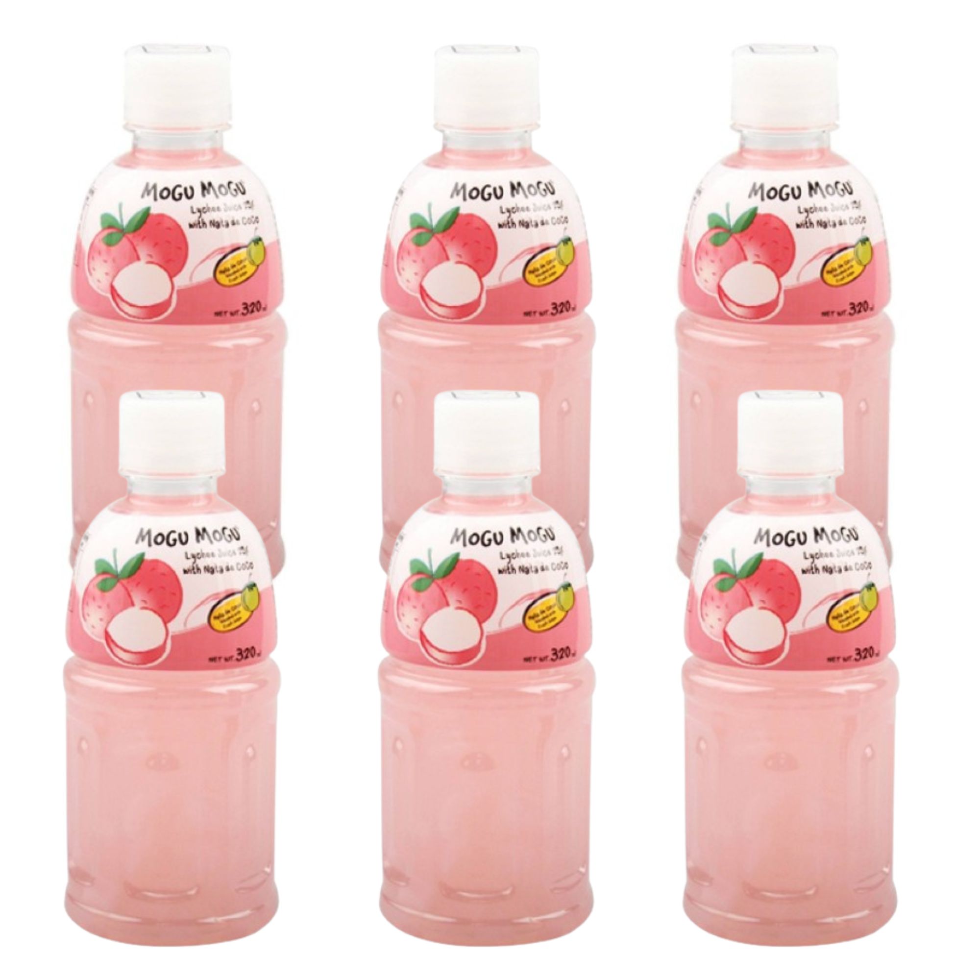 Bebida Japonesa Mogu Mogu Lychee Con Nata De Coco 320ml 6pzs