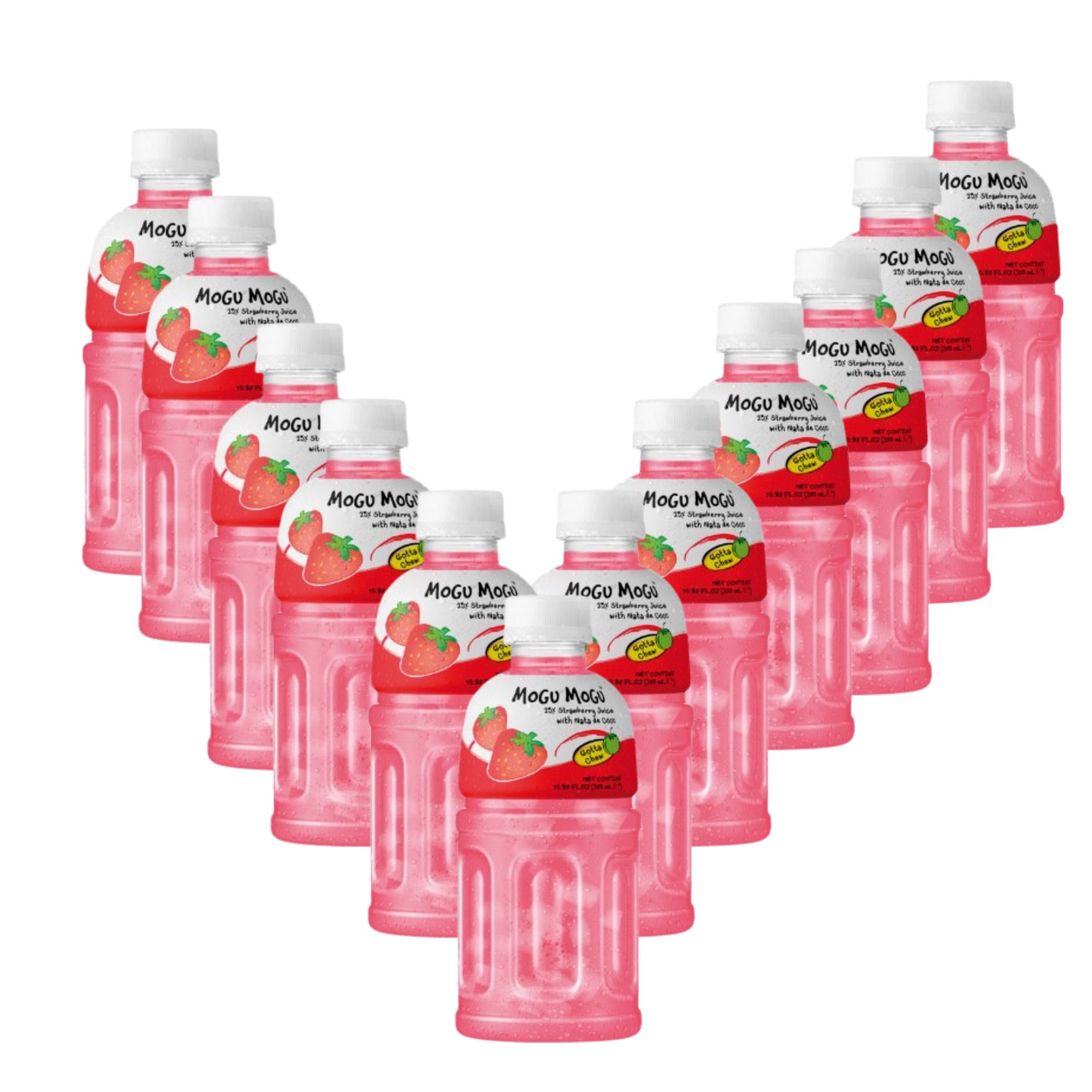 Bebida Japonesa Mogu Mogu Fresa Con Nata De Coco 320ml 12pzs