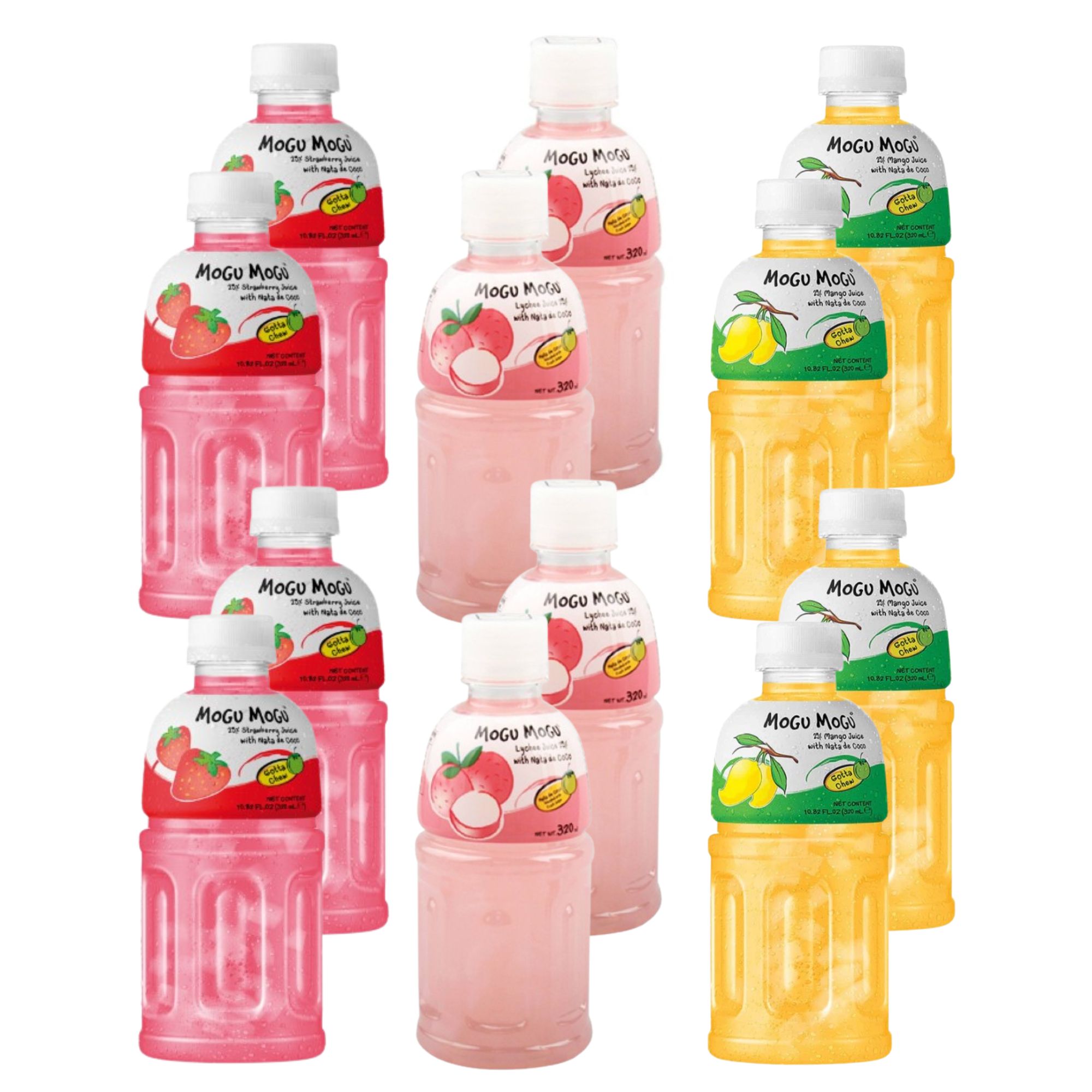 Bebida Japonesa Mogu Mogu Sabor Surtidos Con Nata De Coco 12 Piezas