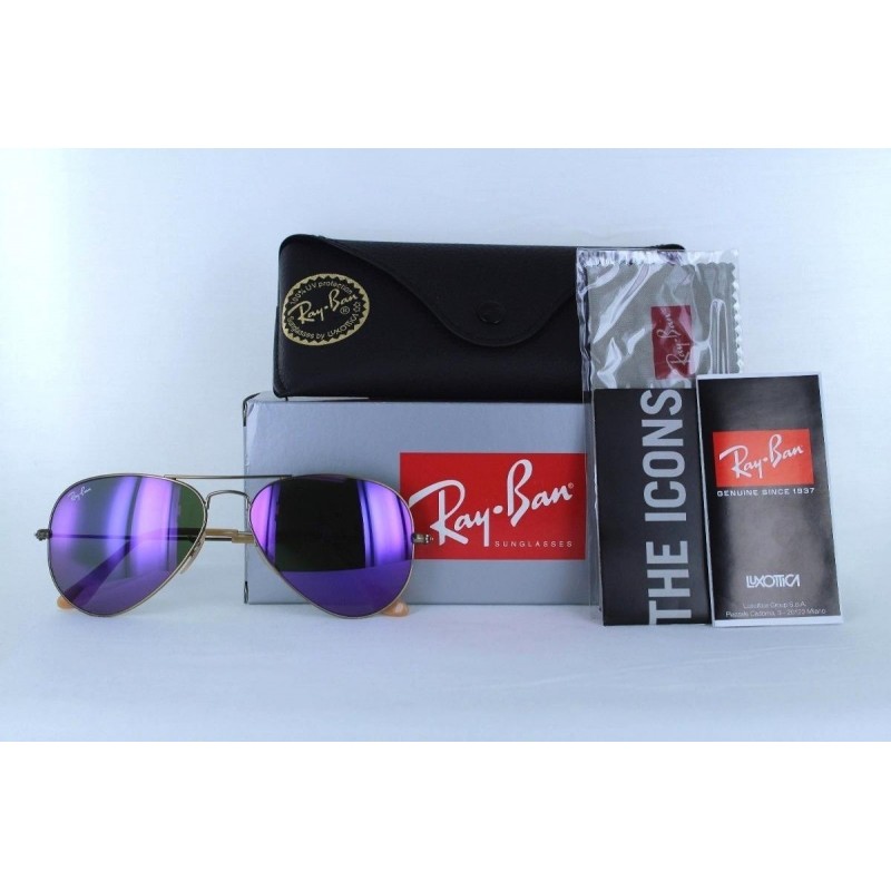 Lentes de sol Ray Ban Rb3025 167/1m Aviator Morado Espejo Bronce Gota
