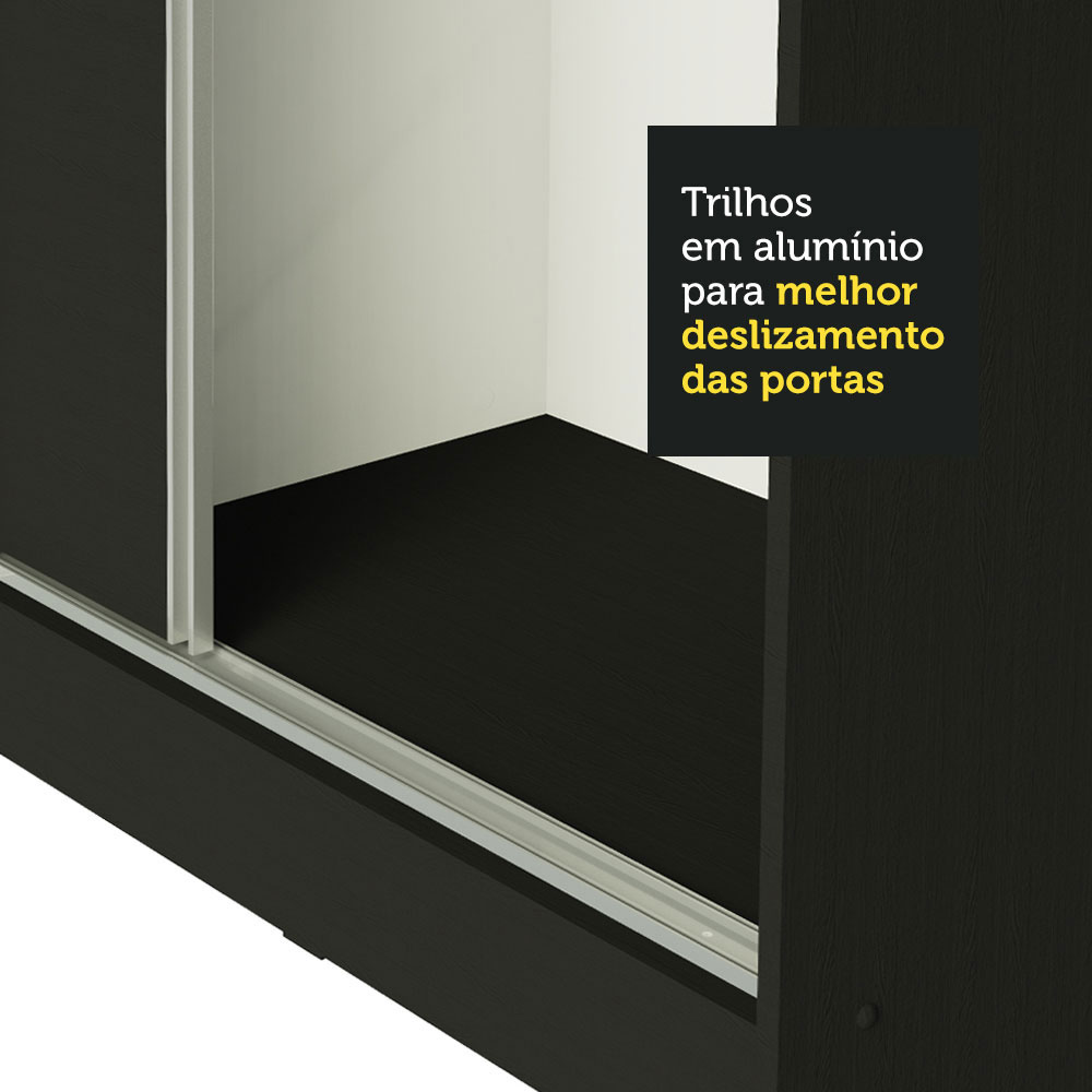 Ropero Closet Madesa Royale 3 Puertas 3 Espejos Negro.