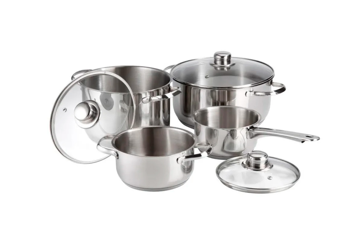  BATERIA DE COCINA 7 PIEZAS CORAZA ACERO INOX MAGEFESA.