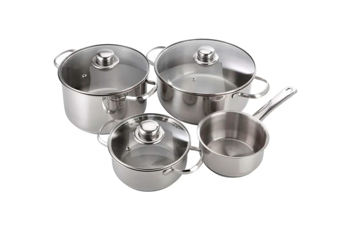  BATERIA DE COCINA 7 PIEZAS CORAZA ACERO INOX MAGEFESA.