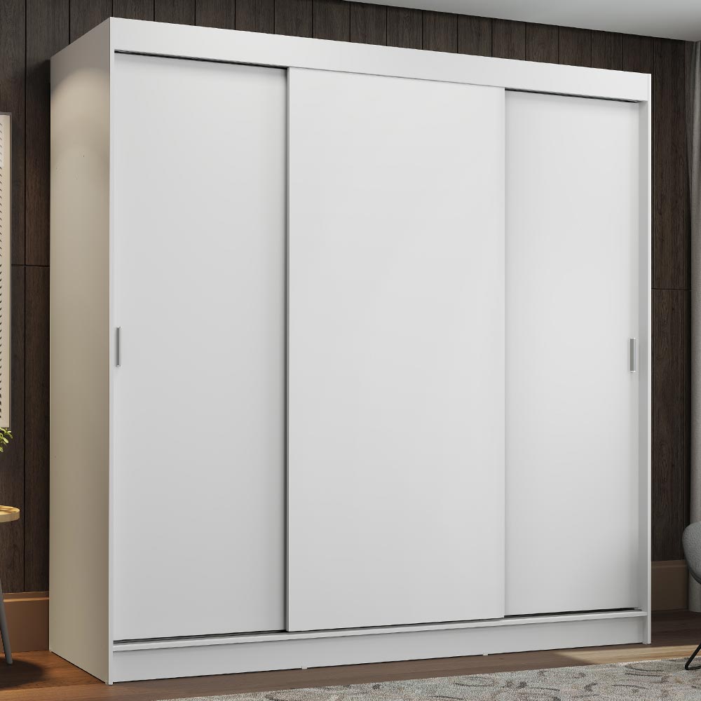 Ropero Closet Reno Madesa con 3 Puertas Corredizas Blanco.