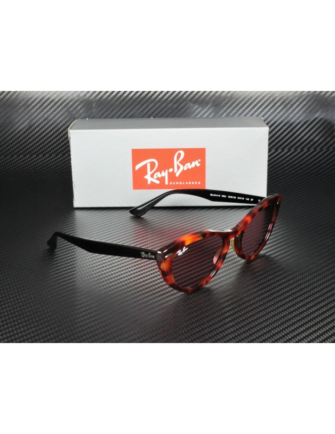 Lentes de sol Ray Ban Rb4314n 1249/U0 Nina Havana Morado Negro