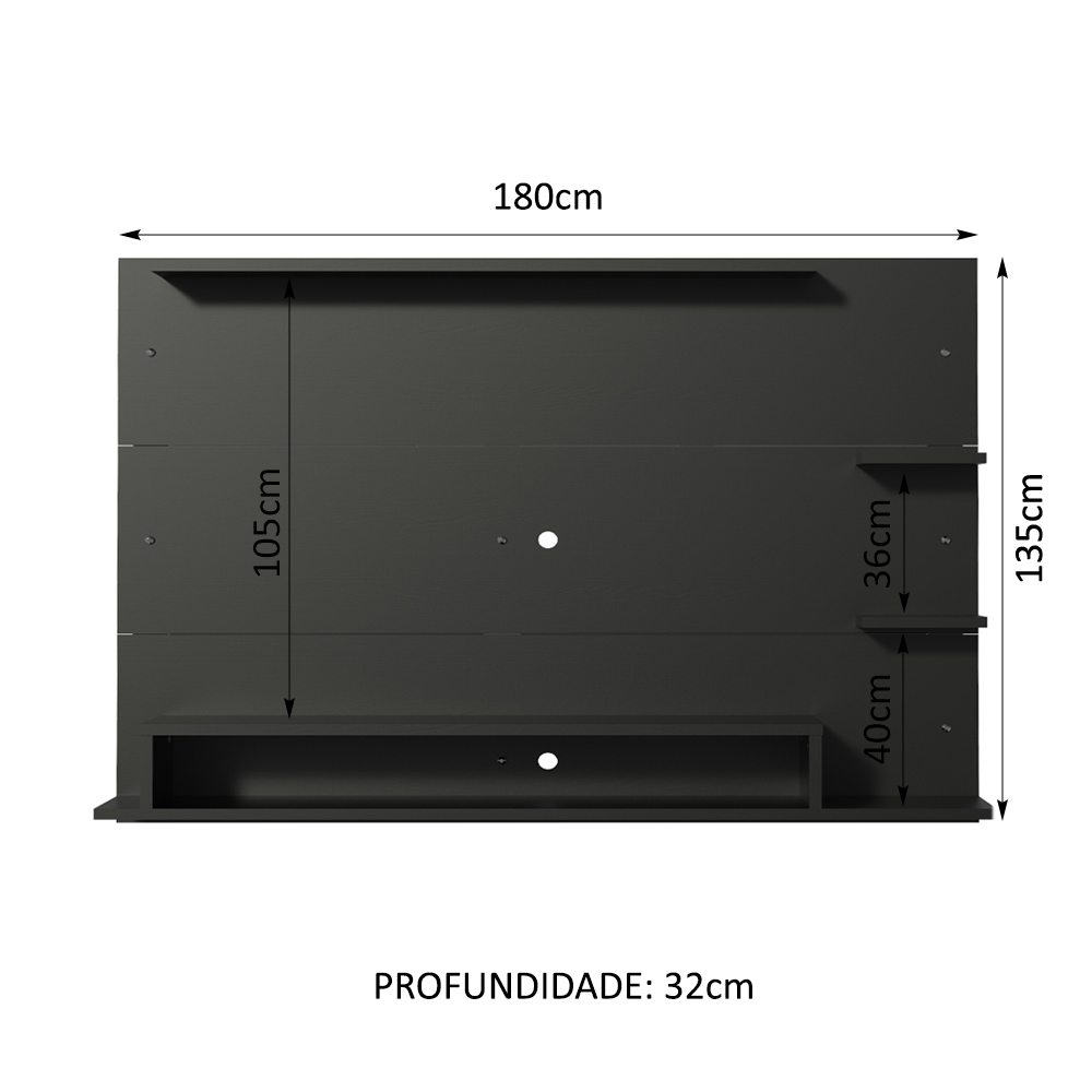 Panel para Tv hasta 60 Pulgadas Madesa Alfa Negro.