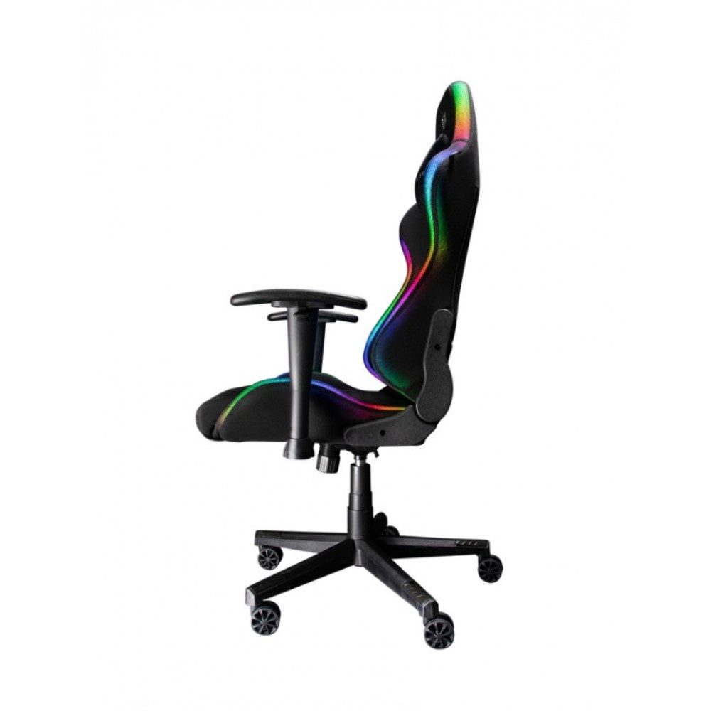Silla Gamer Lighting Rush Azender RGB, hasta 120Kg, Negro.