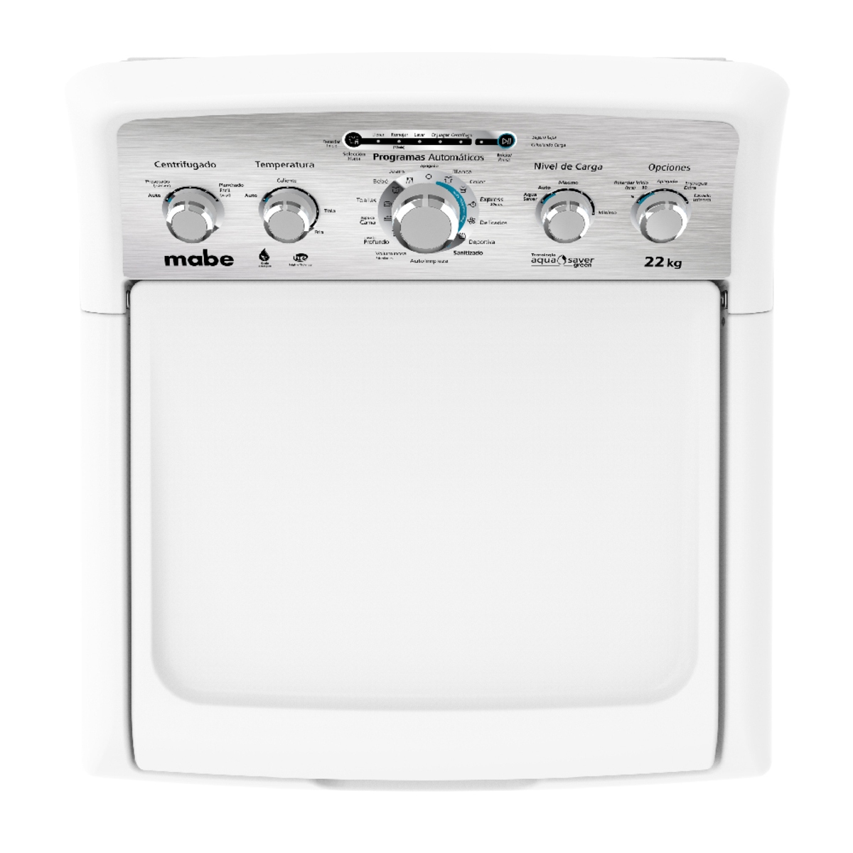 Lavadora Automática MABE LMA72215CBAB 22KG Aqua Saver Green Blanca ORTY.