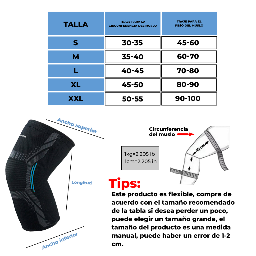 Rodilleras deportivas de compresión marca MAXFIT, para Gimnasia, Crossfit, Correr, Modelo HX909.