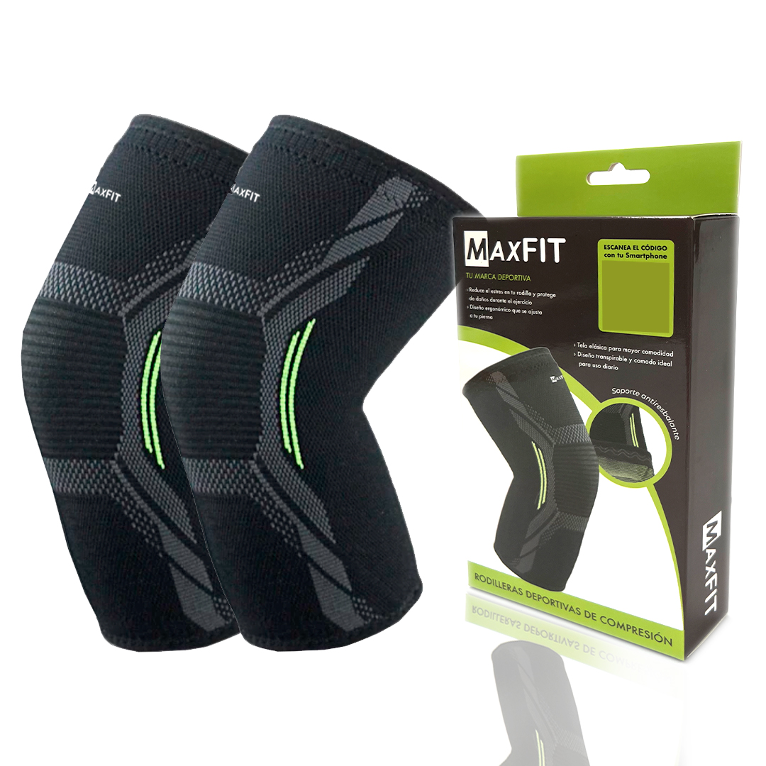Rodilleras deportivas de compresión marca MAXFIT, para Gimnasia, Crossfit, Correr, Modelo HX909.