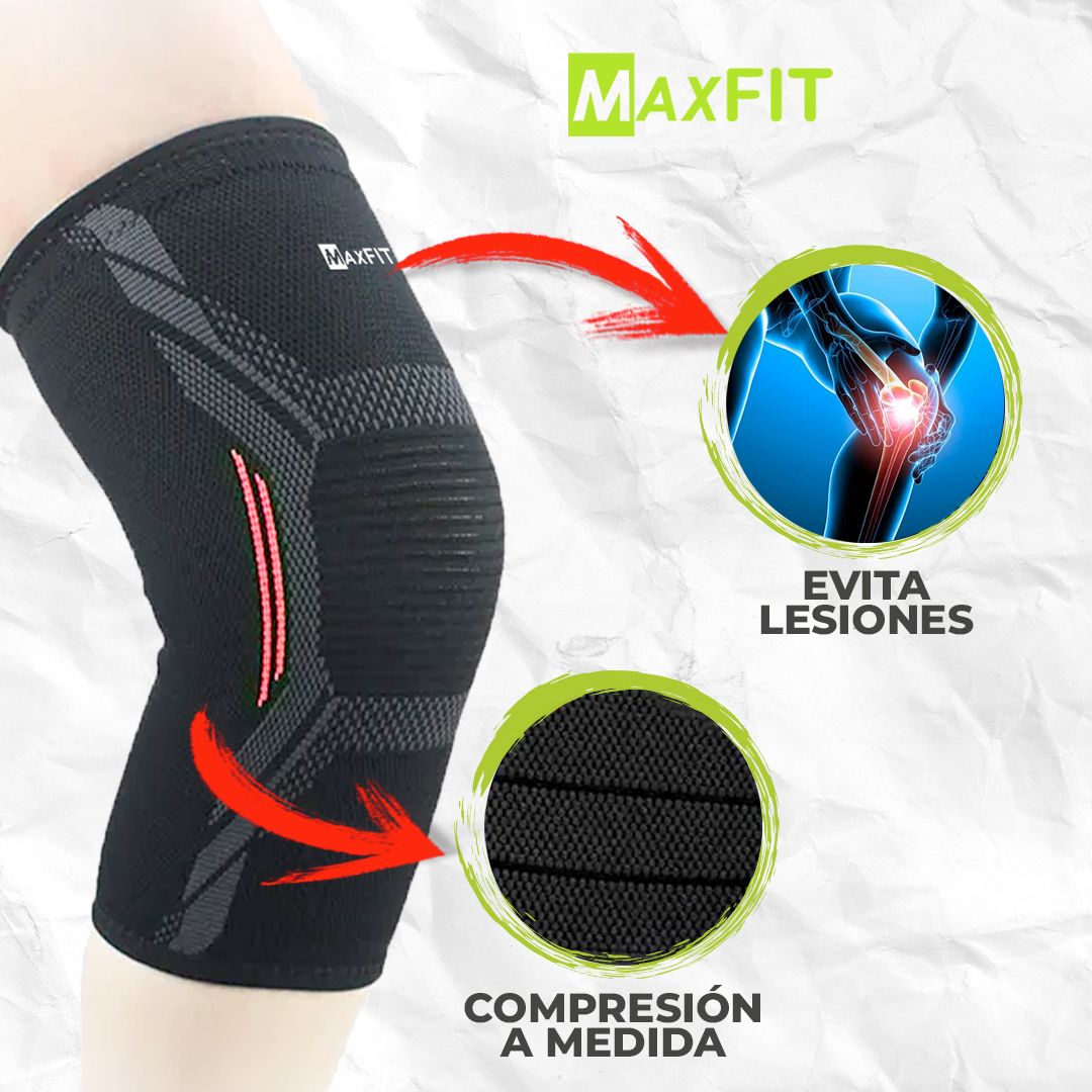 Rodilleras deportivas de compresión marca MAXFIT, para Gimnasia, Crossfit, Correr, Modelo HX909.