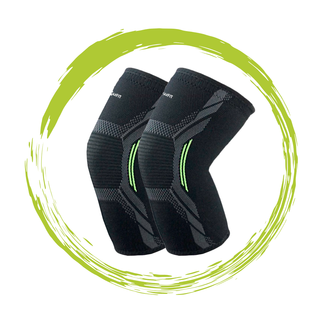 Rodilleras deportivas de compresión marca MAXFIT, para Gimnasia, Crossfit, Correr, Modelo HX909.