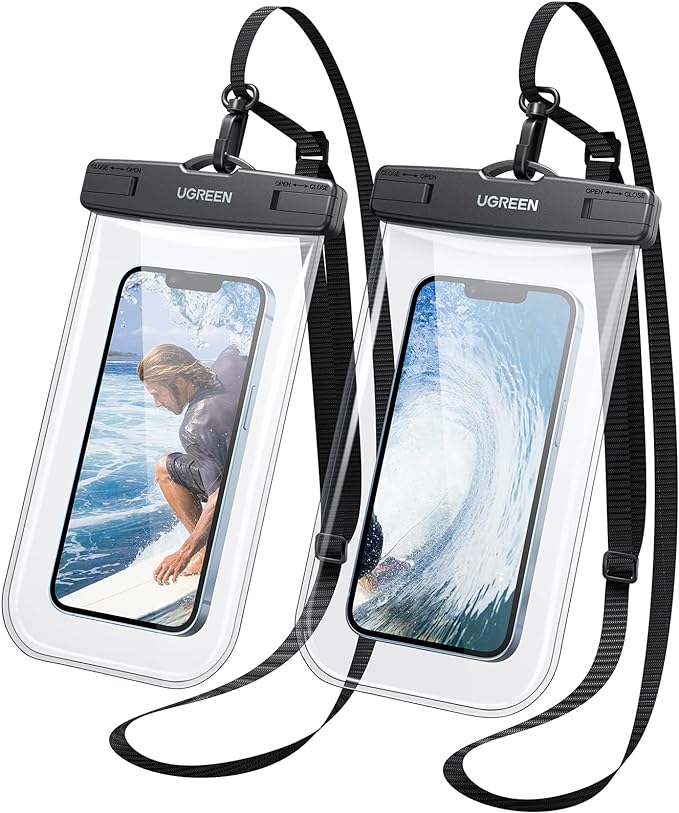 UGREEN Funda Impermeable para Celular Bolsa para Celular contra Agua Funda Celular Waterproof para iPhone 14 13 12 11 Pro MAX Galaxy S23 S22 Ultra