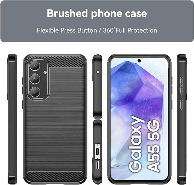 USDILU LS Case for Samsung Galaxy A55 5G Funda Uso Rudo Protector TPU Suave Durable Silicon Cover Carcasa.