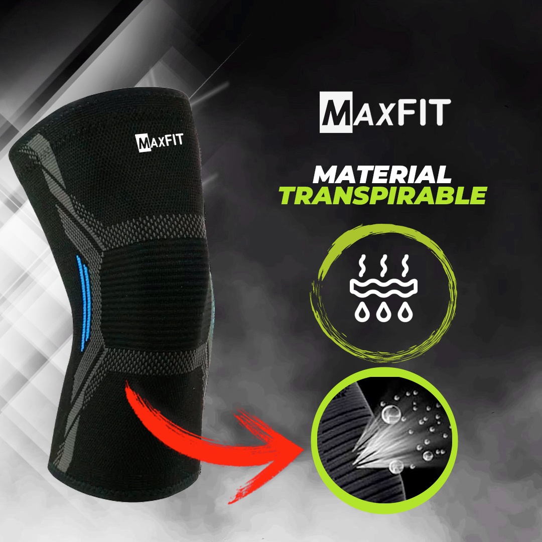 Rodilleras deportivas de compresión marca MAXFIT, para Gimnasia, Crossfit, Correr, Modelo HX909.