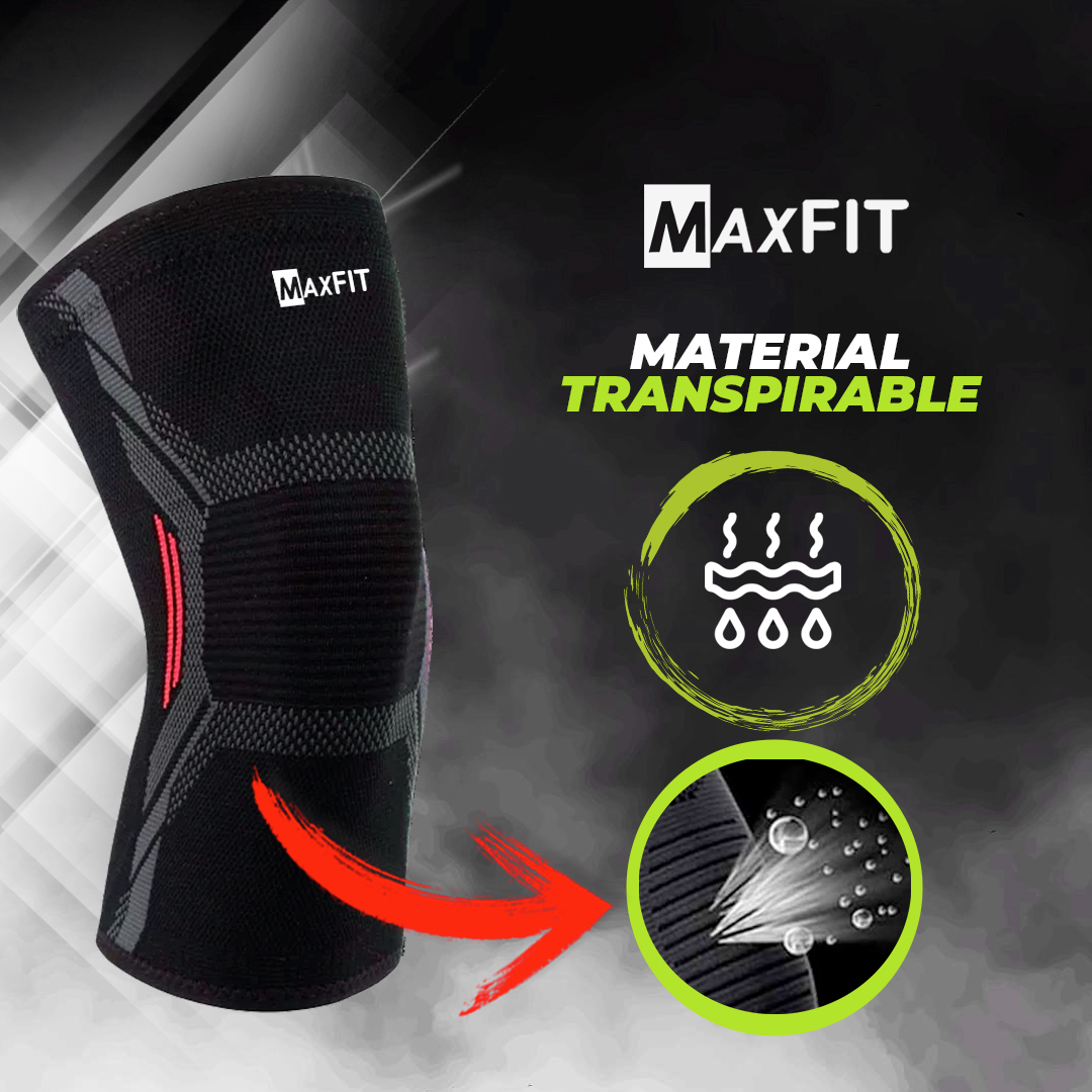 Rodilleras deportivas de compresión marca MAXFIT, para Gimnasia, Crossfit, Correr, Modelo HX909.