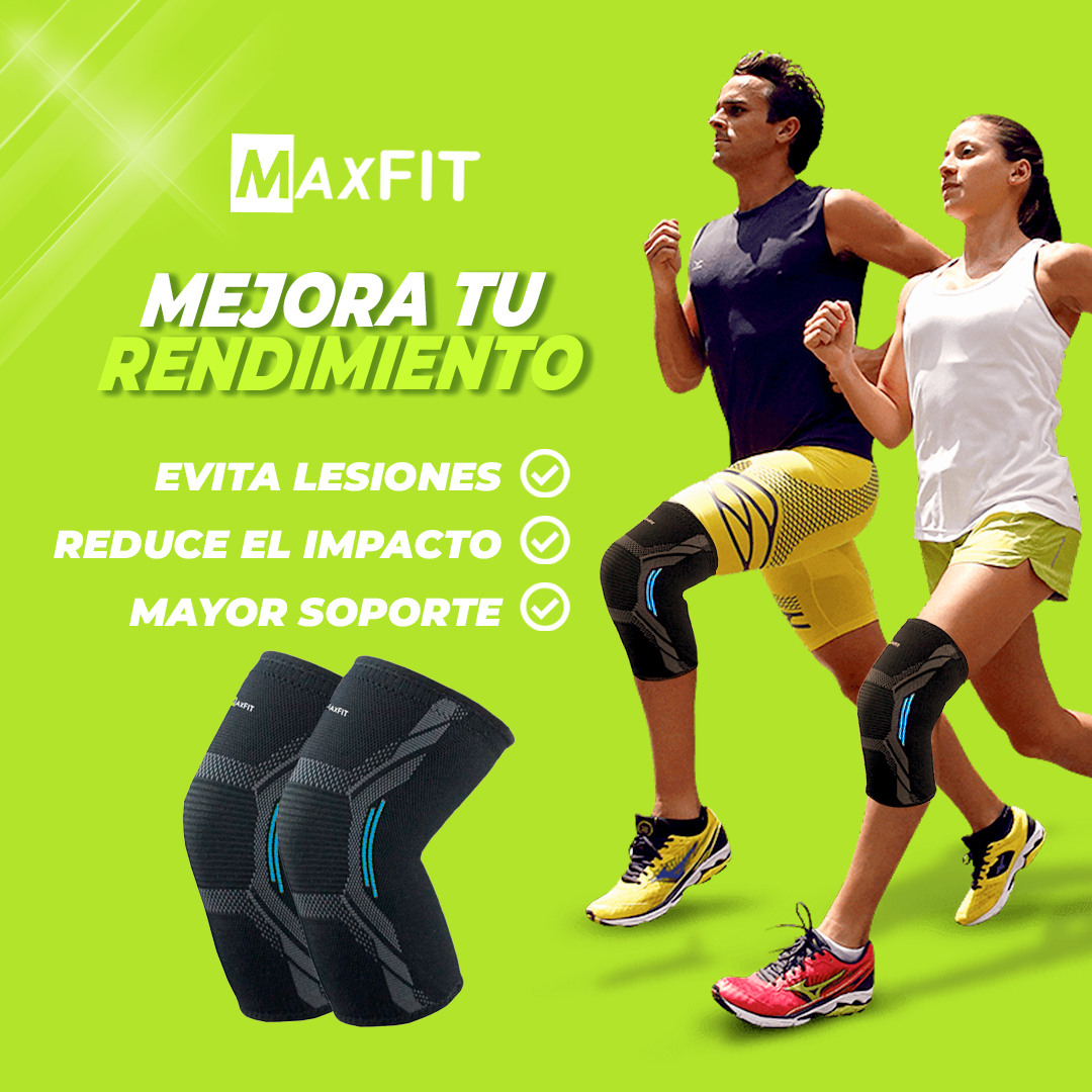 Rodilleras deportivas de compresión marca MAXFIT, para Gimnasia, Crossfit, Correr, Modelo HX909.