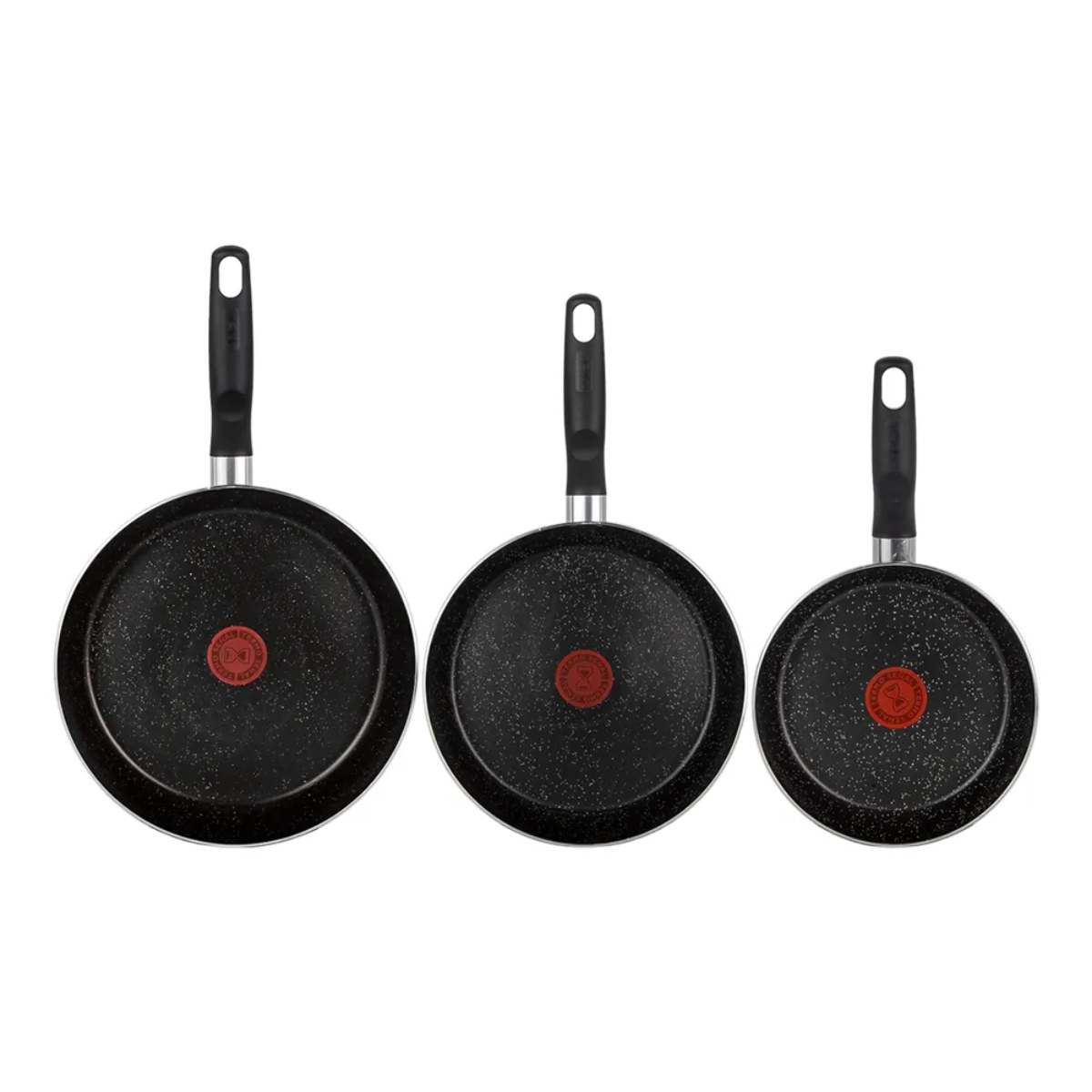 Juego de Sartenes T-Fal Daily Stone 3 Piezas Aluminio Antiadherente - Negro.