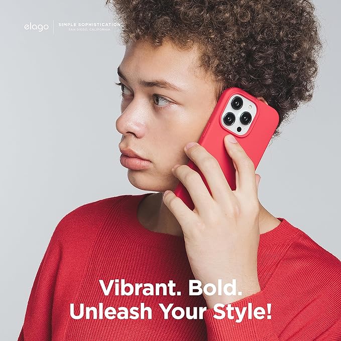 elago Funda Silicona Líquida Compatible con iPhone 15 Pro MAX, Silicona Premium, Funda Protectora Cuerpo Completo [Estructura A Prueba Golpes 4 Capas], Forro Microfibra Suave Antiarañazos (Rojo).