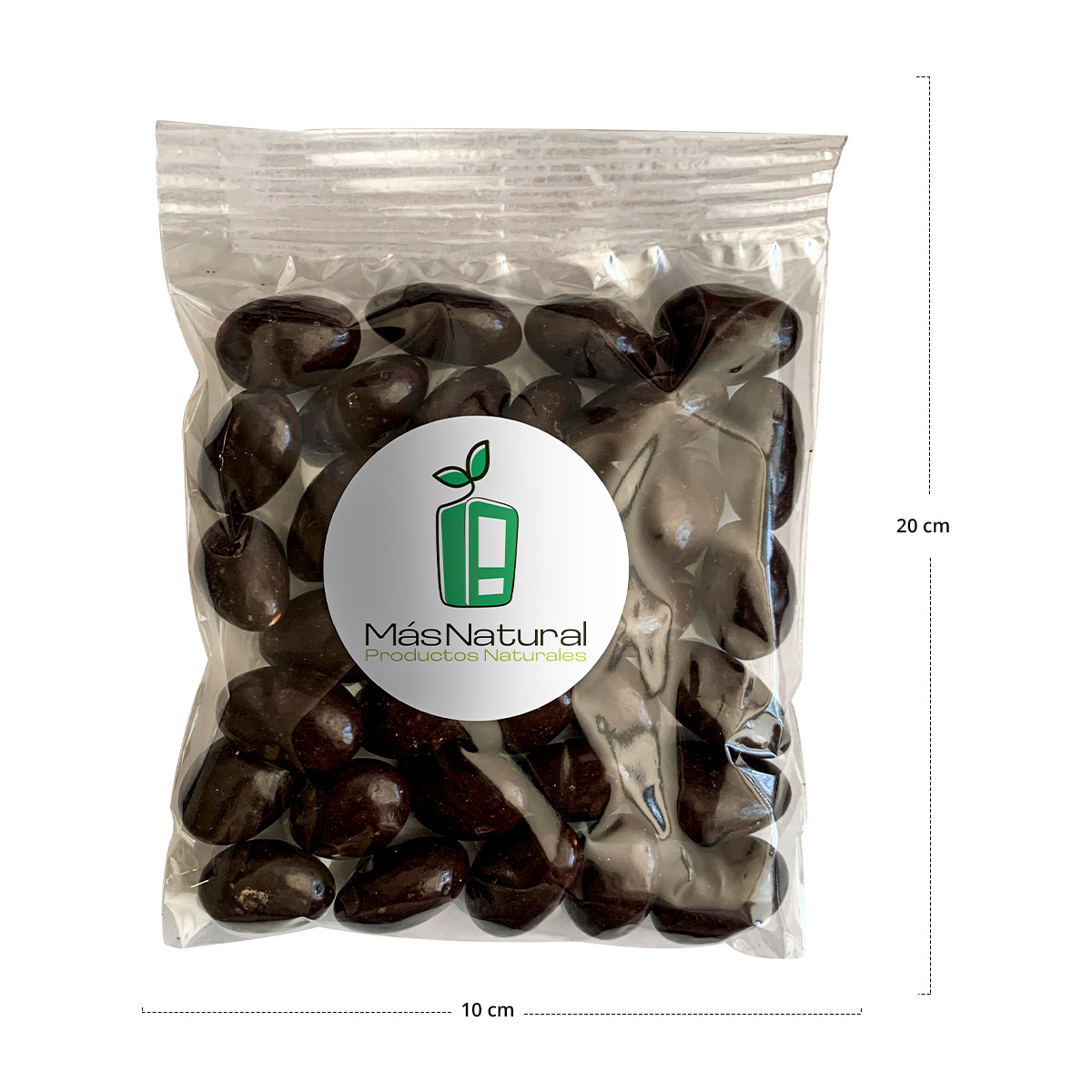 Almendra cubierto de chocolate semiamargo sin azúcar set de bolsas individuales Más Natural