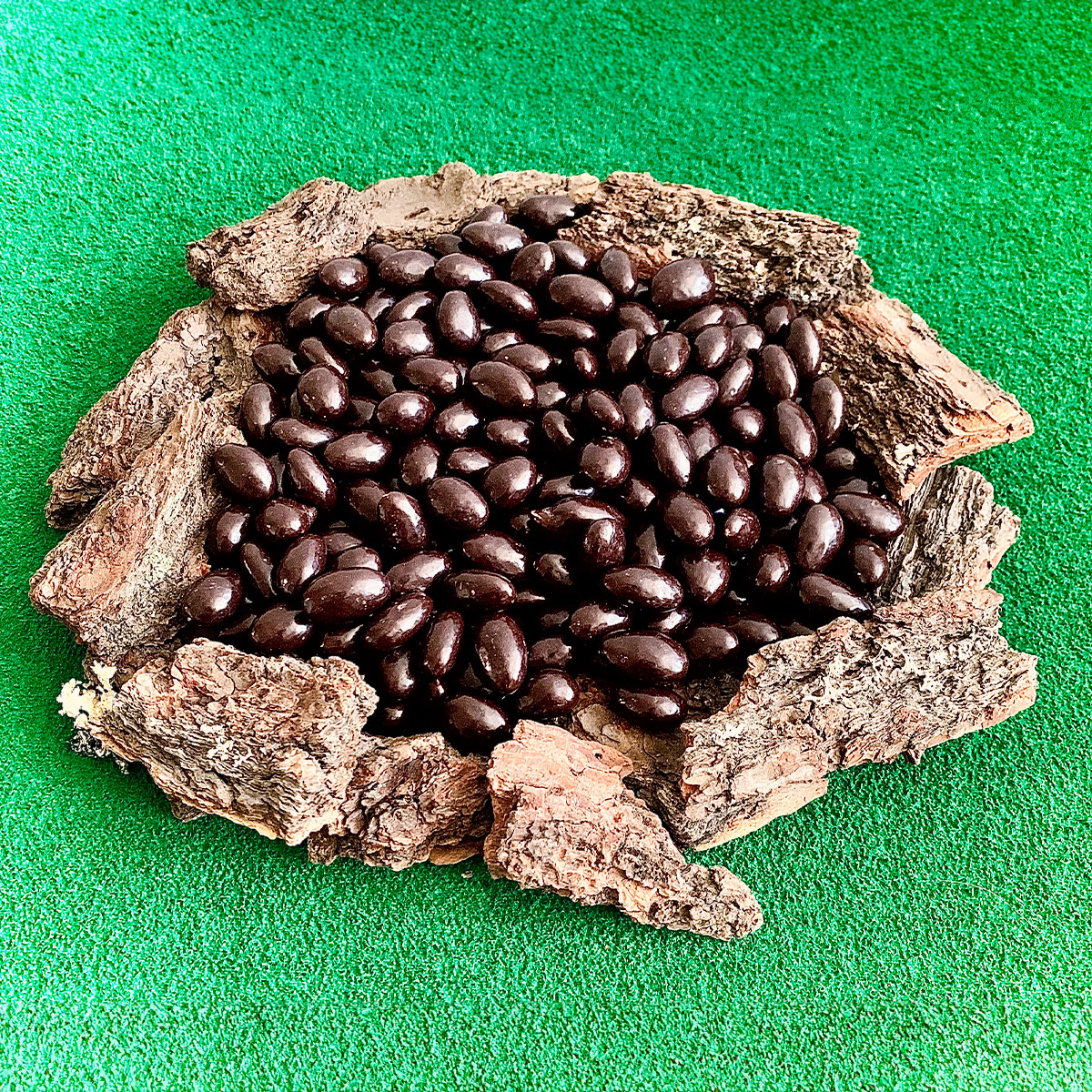 Almendra cubierto de chocolate semiamargo sin azúcar set de bolsas individuales Más Natural