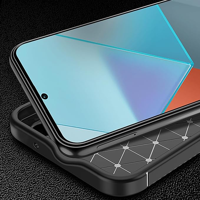 QWYJ Funda for Xiaomi Poco X6 5G y Redmi Note 13 Pro 5G Case Protectora de TPU,Suave Matte Ligero Amortiguador Duradero Avanzado Textura de Fibra de Carbono Carcasa (Negro).