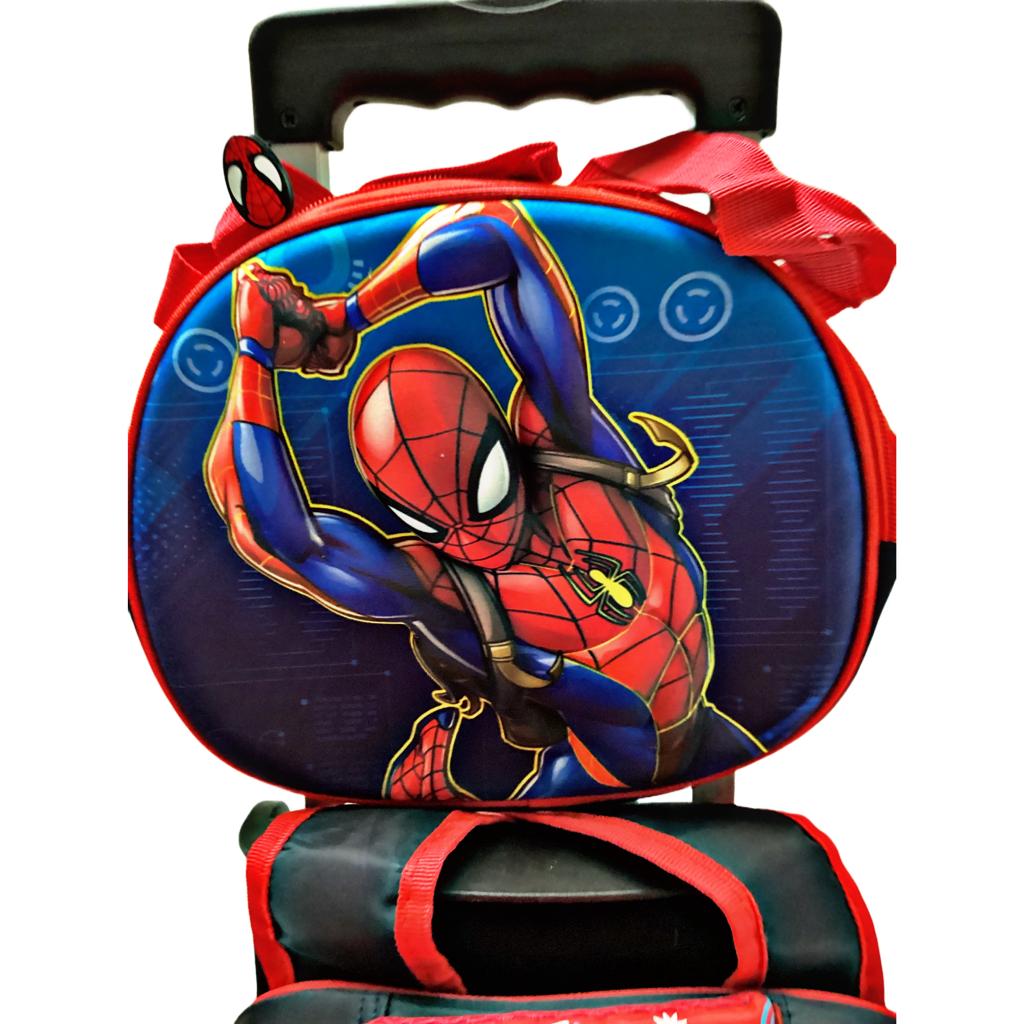 Mochila 3D, Carrito Desmontable, 3 En 1, Lonchera Térmica, Estuche, Niños, Paw Patrol, Spiderman, Dragon Ball, Sonic, Capitán América