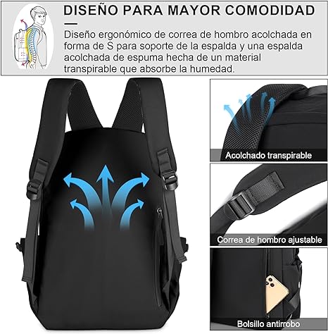 Mochila Para Portátil DE LAMASSU Cassius - Impermeable, Para 12-16 Pulgadas, Diseño Rolltop, Unisex