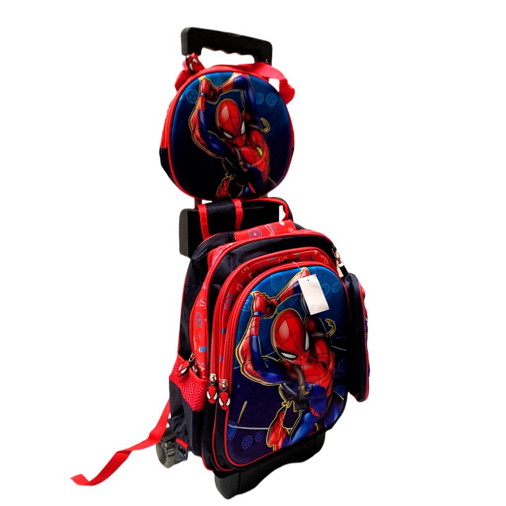 Mochila 3D, Carrito Desmontable, 3 En 1, Lonchera Térmica, Estuche, Niños, Paw Patrol, Spiderman, Dragon Ball, Sonic, Capitán América