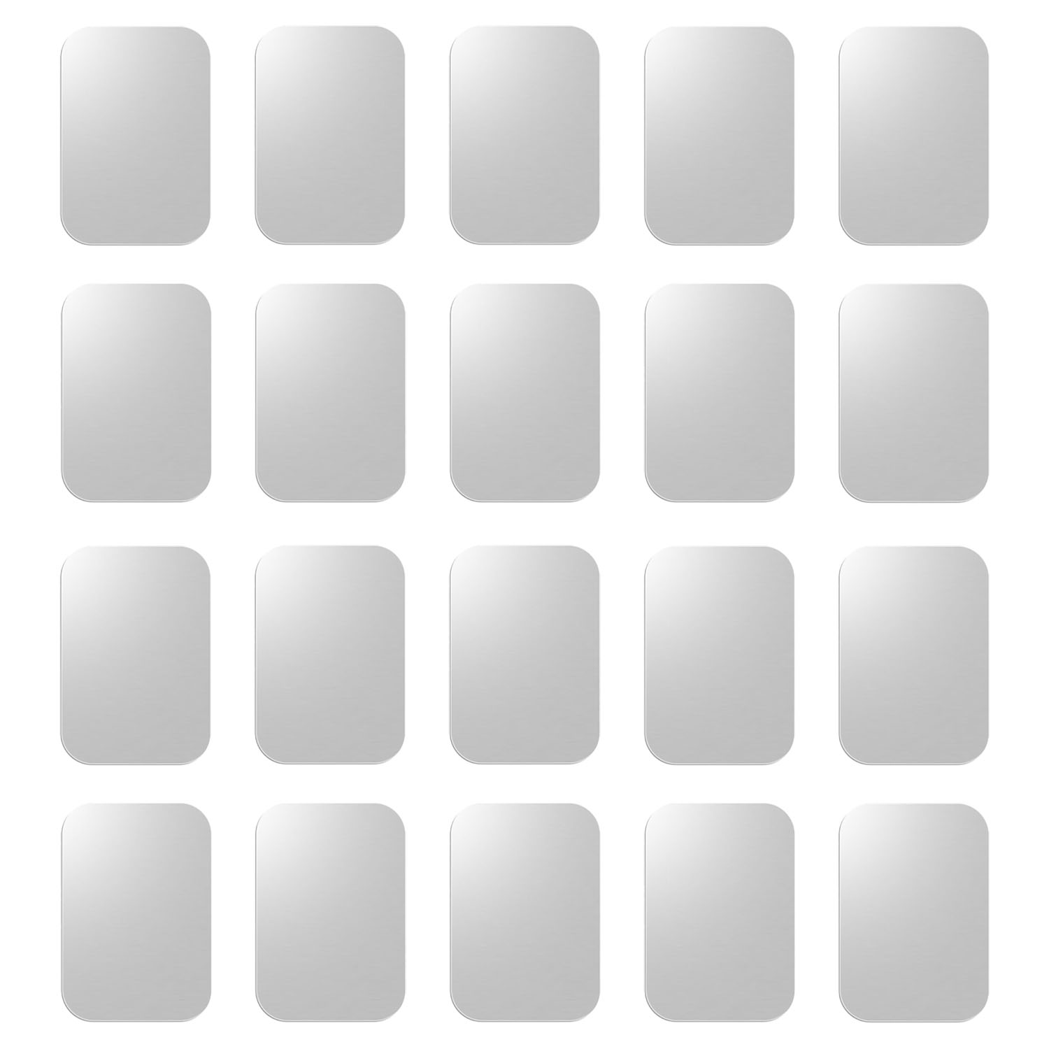 Paquete 20 Placas Rectangulares Repuesto 65x45 mm para Soporte Magnético Celular.
