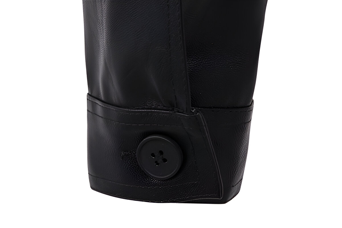 Chamarra De Piel Rockera Hombre Cuello Camisa Biker Slim D2.