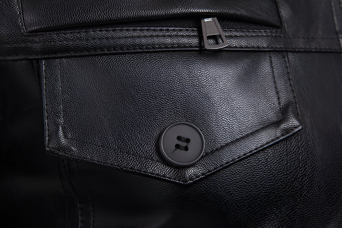 Chamarra De Piel Rockera Hombre Cuello Camisa Biker Slim D2.