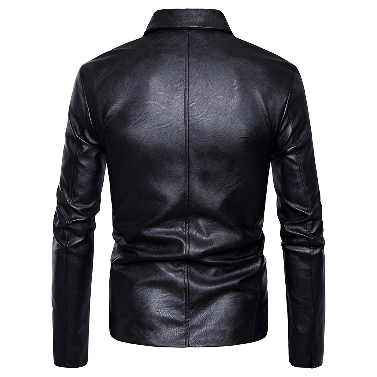 Chamarra De Piel Rockera Cruzada Hombre Tipo Saco Biker D5.