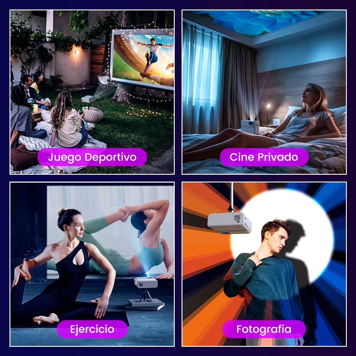 Combo Proyector Portatil con Wifi Android Led 13000 lm White + Alexa