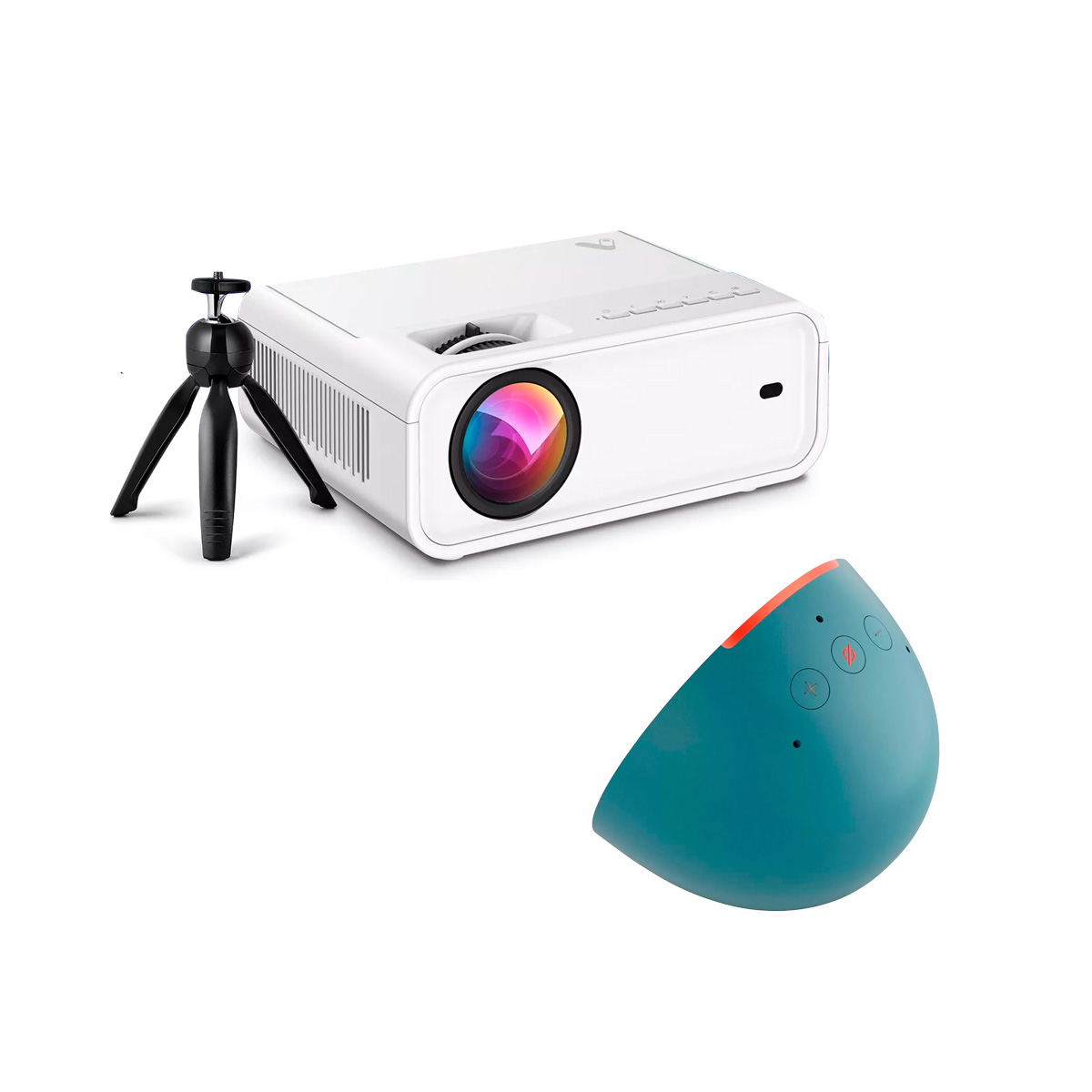 Combo Proyector Portatil con Wifi Android Led 13000 lm White + Alexa