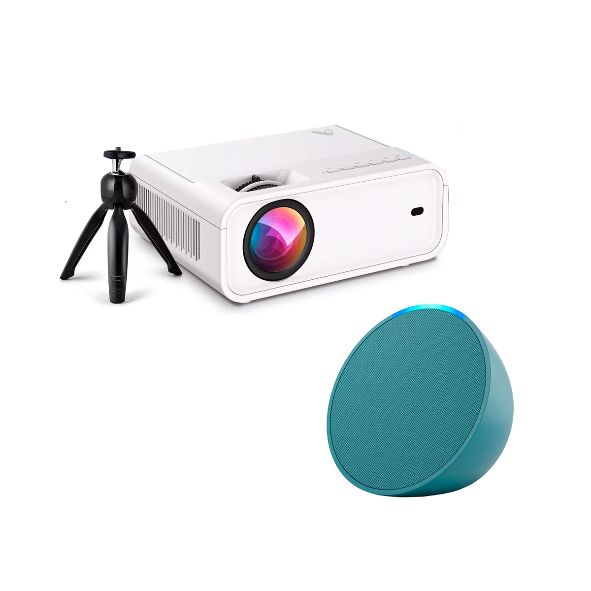 Combo Proyector Portatil con Wifi Android Led 13000 lm White + Alexa