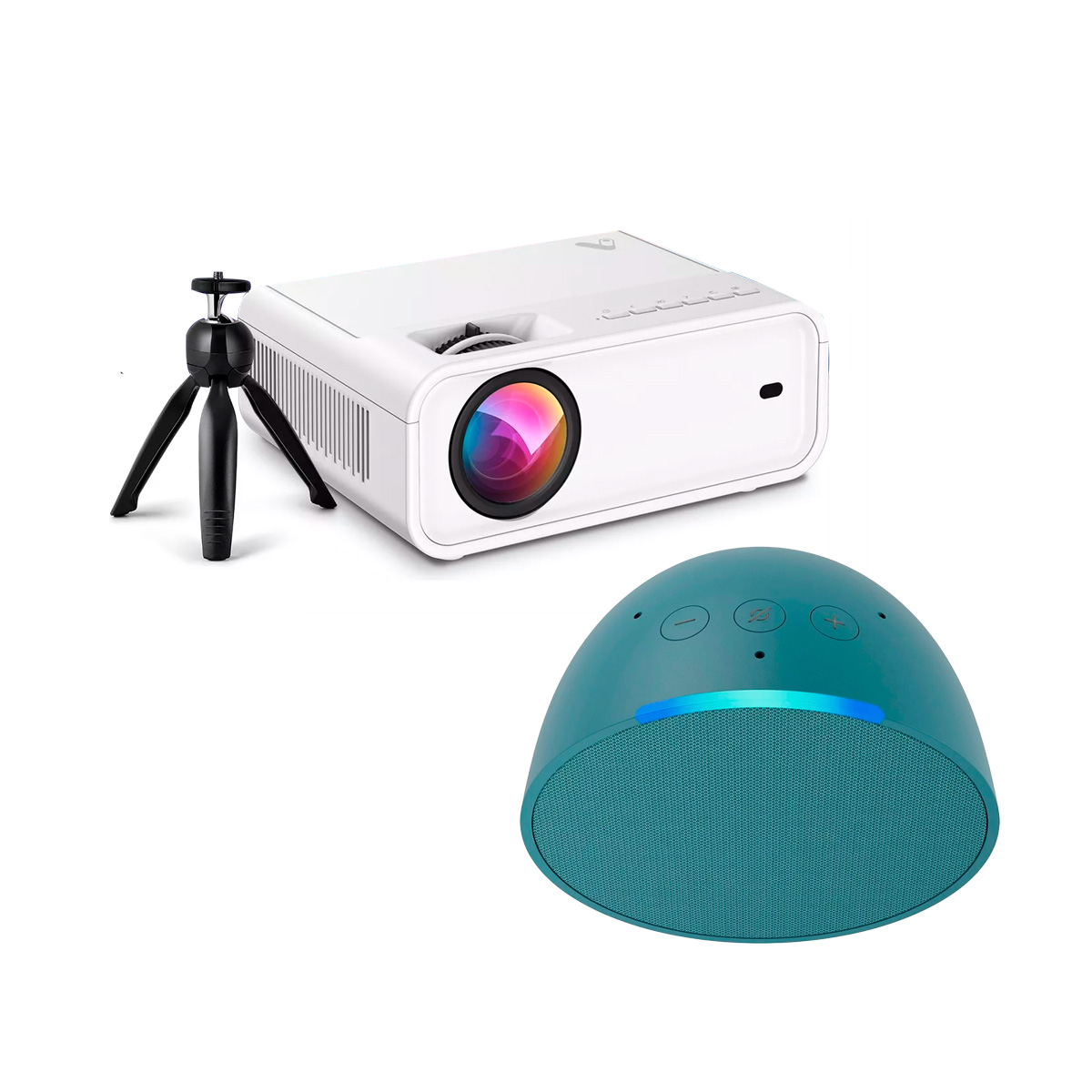 Combo Proyector Portatil con Wifi Android Led 13000 lm White + Alexa