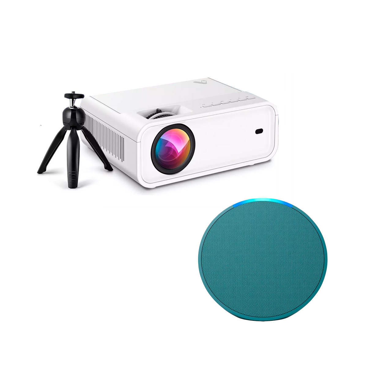 Combo Proyector Portatil con Wifi Android Led 13000 lm White + Alexa
