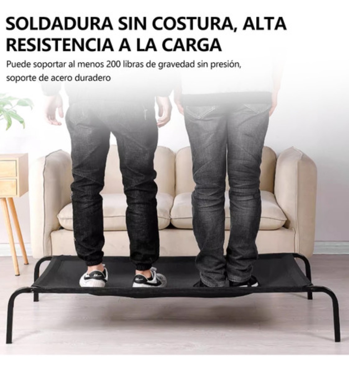 "Cama Elevada Para Perro Cuna Portátil Para Mascotas Grande color negro ".