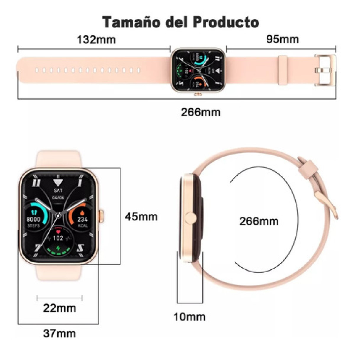 Smartwatch Bluetooth Llamada ,reloj Inteligente rosa