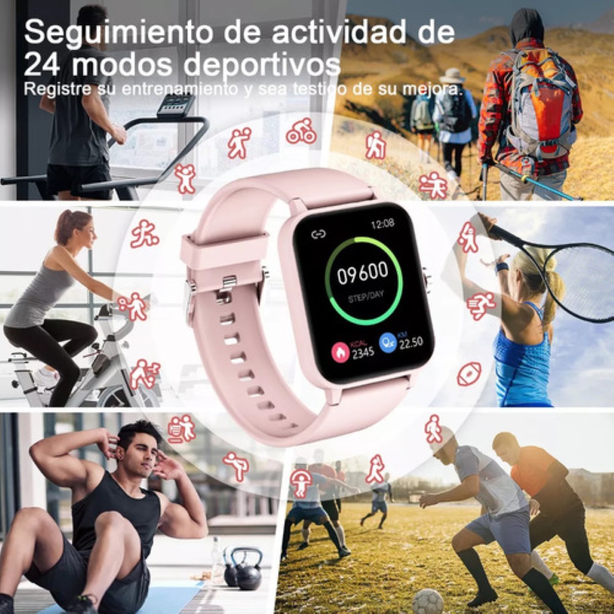 Smartwatch Bluetooth Llamada ,reloj Inteligente rosa