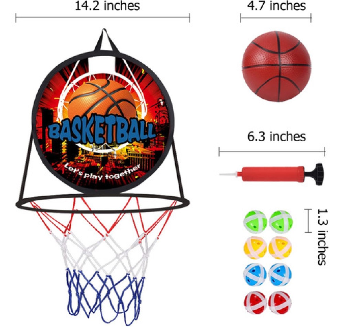 "Mini Canastas De Basketball Para Niños Con Juego De Dardos ".