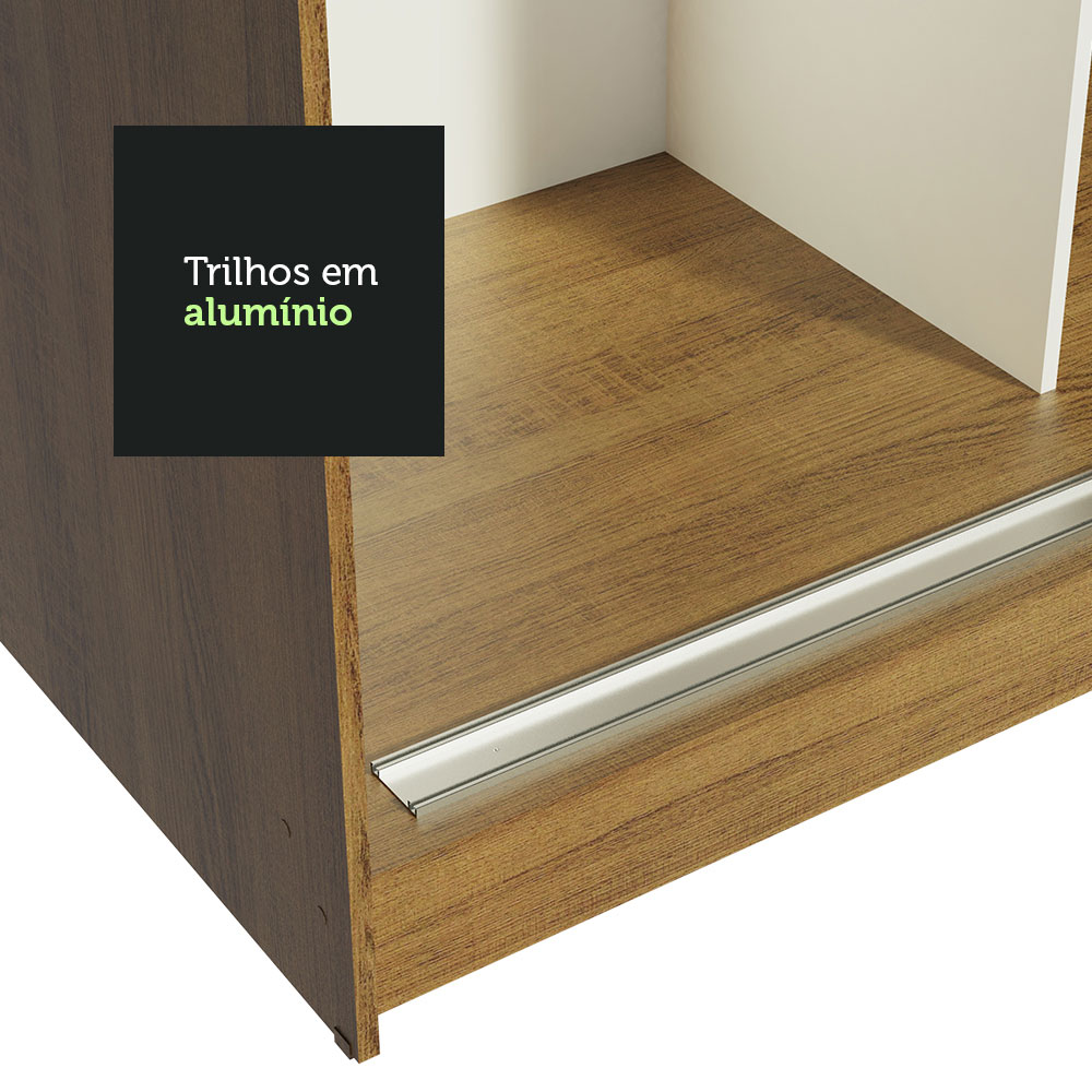 Ropero Closet Madesa Reno con 3 Puertas Corredizas y Espejo Rustic.